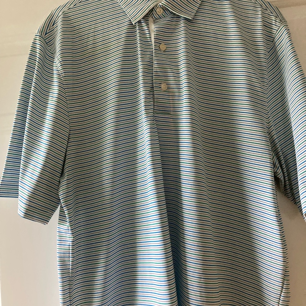 Greg Norman thin stripe golf shirt, like new.